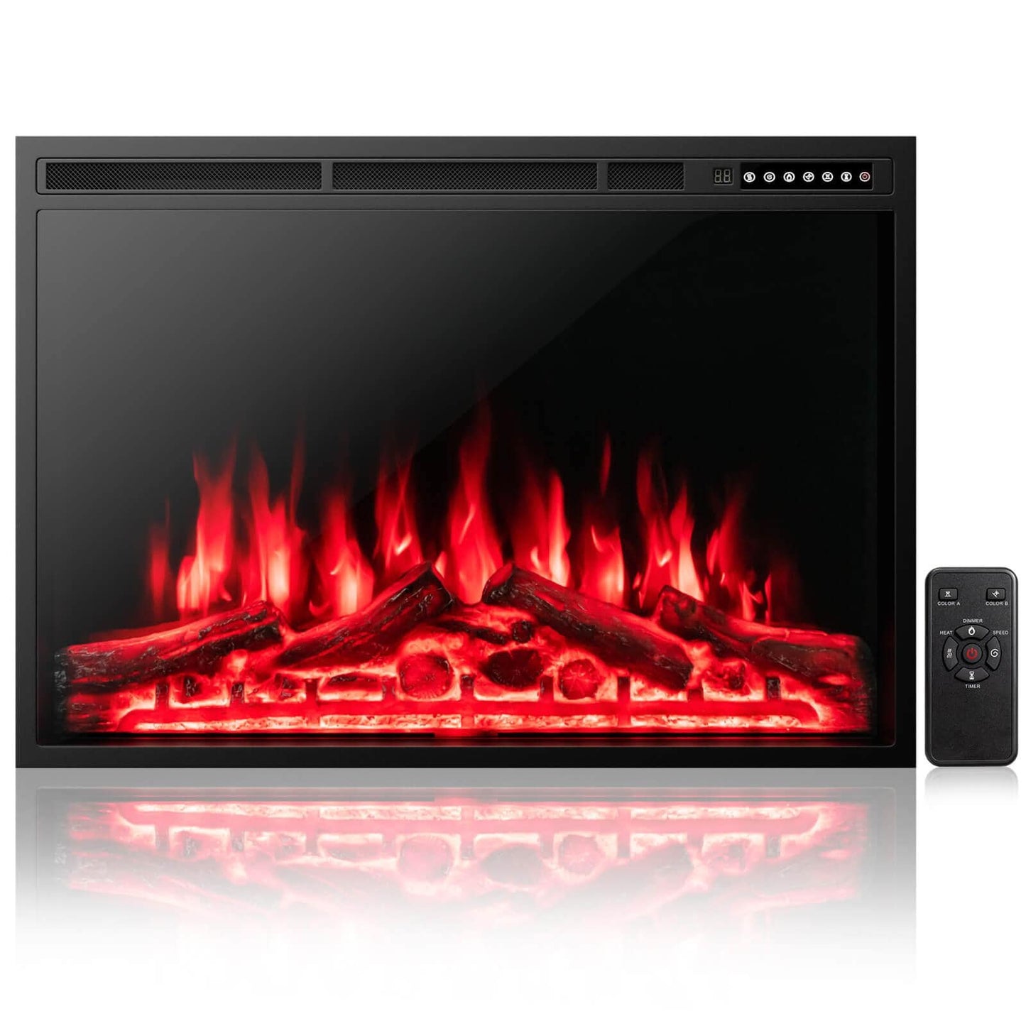 BABOOM 37-in W Black Fan-forced Electric Fireplace BOM-10191-CO