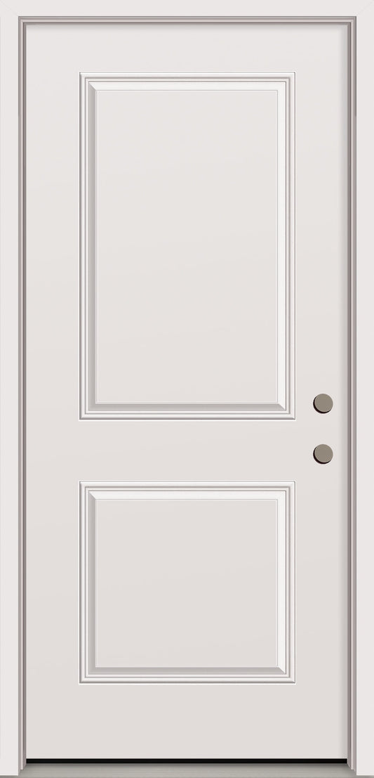 RELIABILT Entry Door 36-in x 80-in x 4-9/16-in Steel No glass Left-hand inswing Prehung Front Door with Brickmould Insulating core