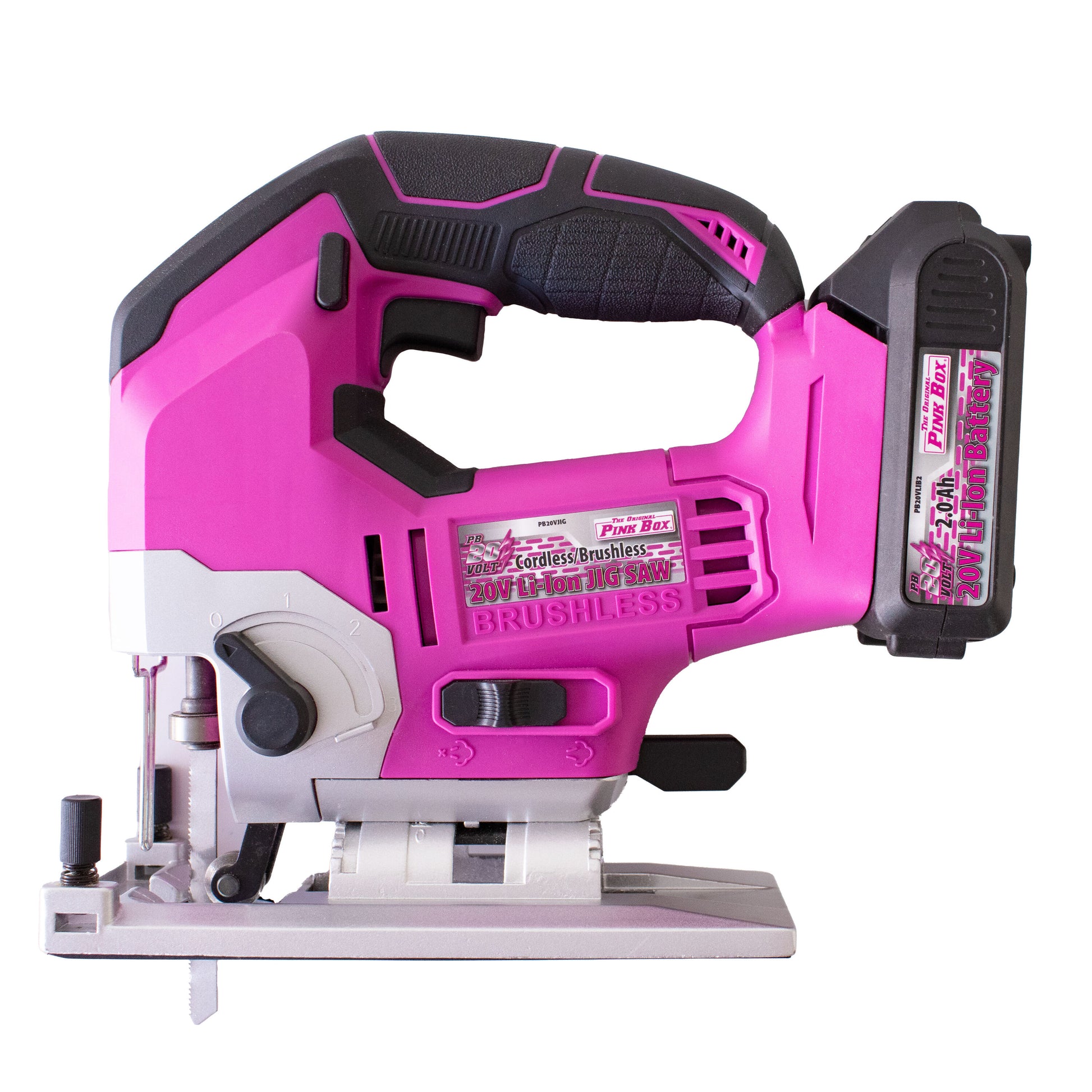 The Original Pink Box 20-volt Brushless Keyless Cordless Jigsaw (Charger Included and Battery Included) PB20VJIG-2AH-CHRGR