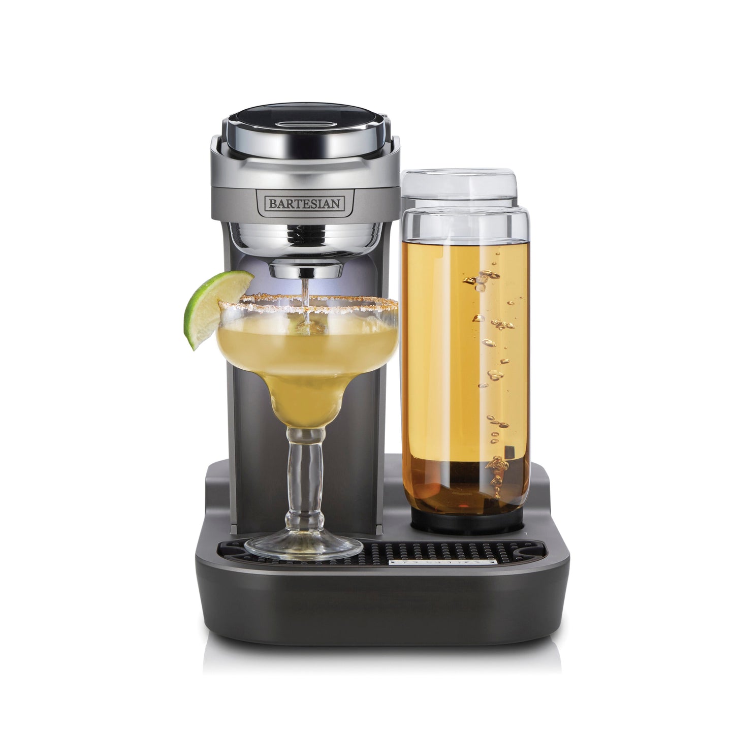 Bartesian Digital Gray Cocktail Maker with 2 Glass Bottles, Residential, 2 Feet Cord 55310G