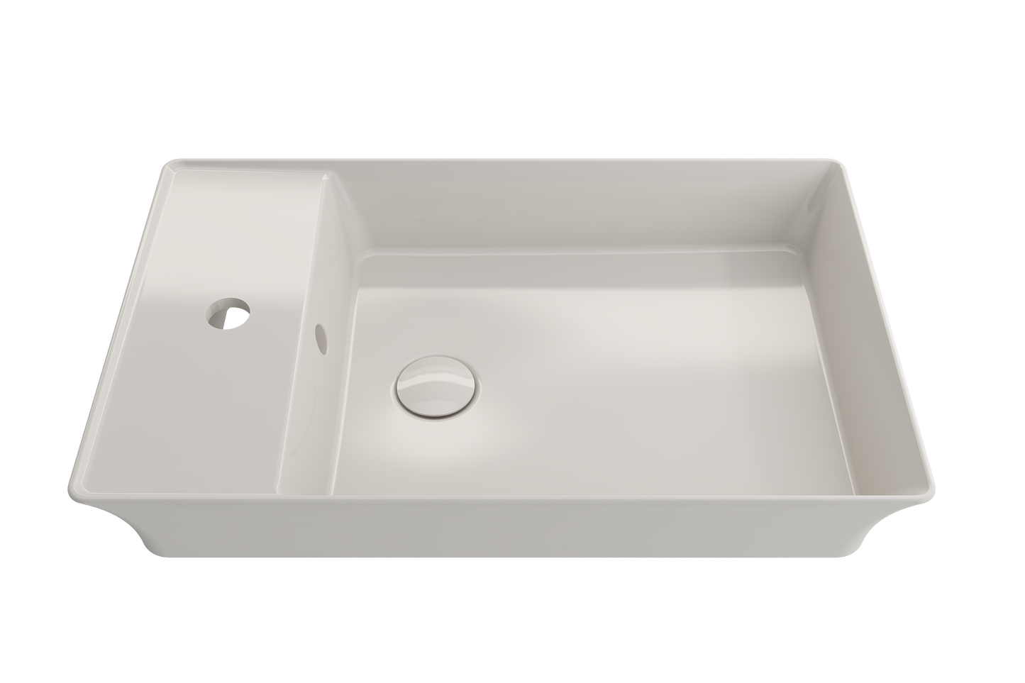 BOCCHI Fire clay Vessel Rectangular Modern Biscuit Bathroom Sink ( 23.5-Inches x 15-Inches )