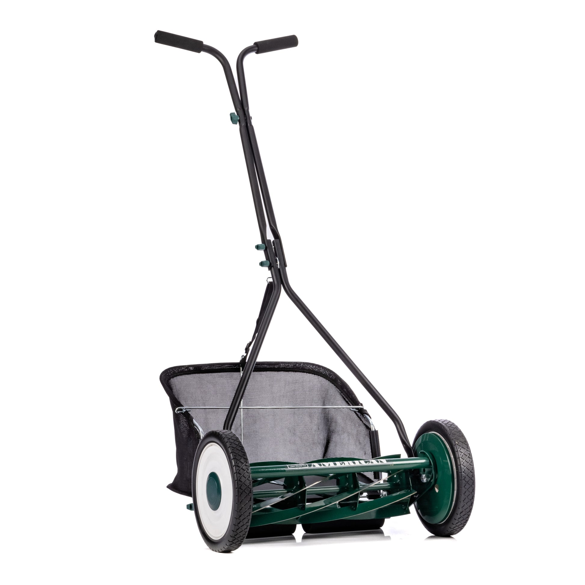 American Lawn Mower 16-Inch Reel Lawn Mower with Bagger, 7-Blade Reel, 10-Inch Wheel, Adjustable Cutting Height, Steel Deck 1725-16GC