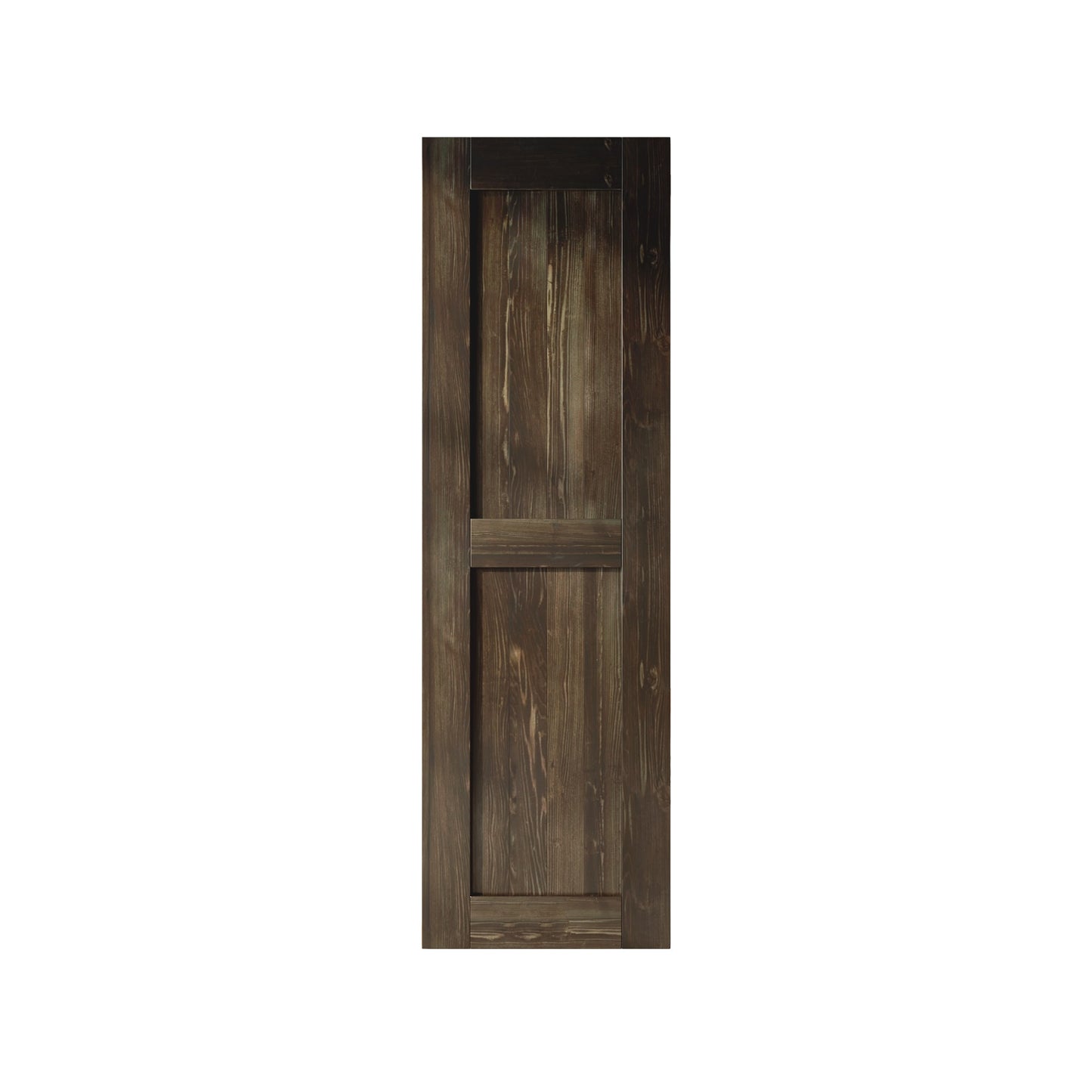 HOMACER 26-in x 84-in Ebony Mid-Bar Pine Wood Solid core Single Barn Door (Hardware Not Included)