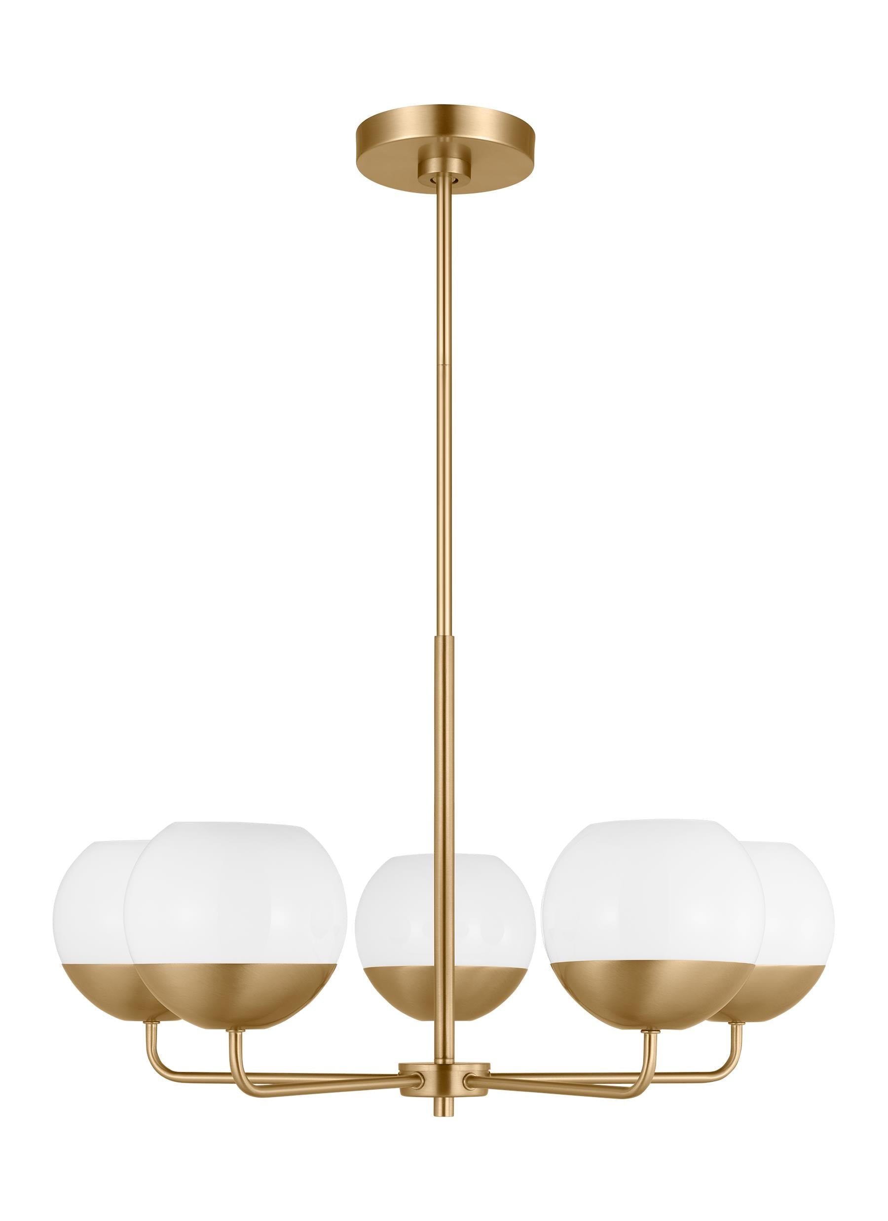 Generation Lighting Alvin 5 -Light Satin Brass Modern/contemporary For Use in Bedrooms, Dining Rooms, Foyers, Kitchens, Living Rooms Chandelier