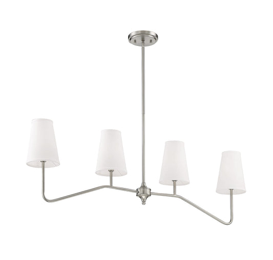 Meridian Lite Trends Meridian 4 -Light Brushed Nickel Modern/contemporary For Use in Bedrooms, Dining Rooms, Foyers, Kitchens, Living Rooms Chandelier
