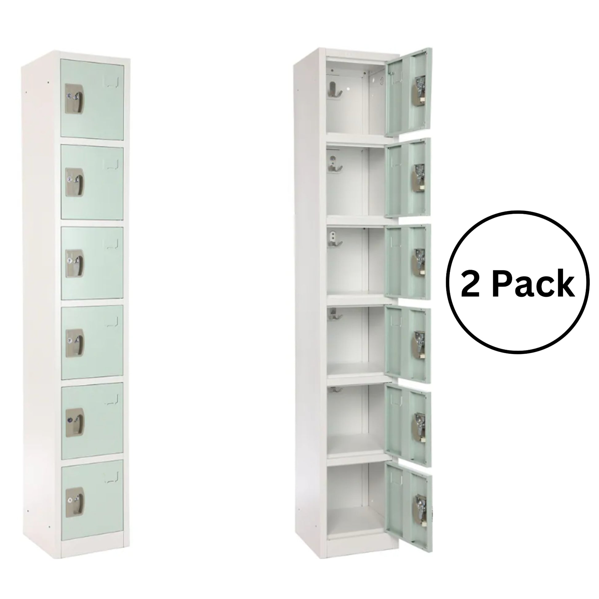 AdirOffice 629 Series Set of 2 12-in W x 72-in H x 12-in D Steel Full Storage Lockers