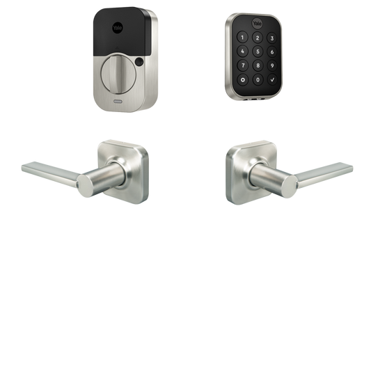 Yale Assure Lock 2 Valdosta Bundle Satin Nickel Smart Lock Electronic Deadbolt and Handleset with Wifi Bluetooth Keypad B-YRD430-BLE-VL-619