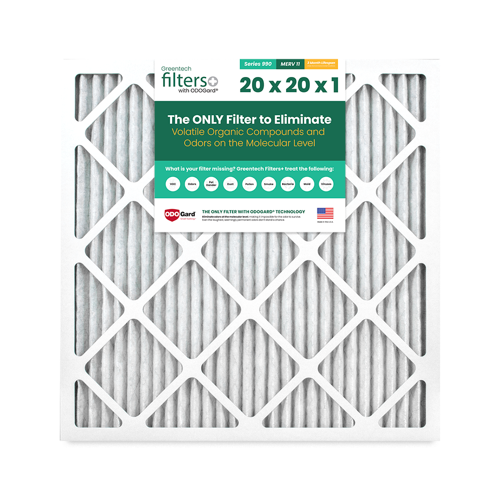 GreenTech Environmental Greentech Filter 990 20x20x1 24CASE - Non-HEPA Air Purifier Filter for Commercial Use - Removes Dust, Odors, Particulates, Pet Dander, Mold, Pollen 1X6383
