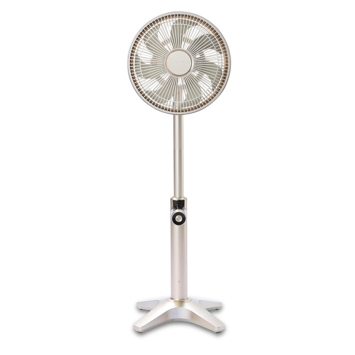 objecto 11.5-in 120-Volt 25-Speed Indoor Rose Gold Oscillating Pedestal Fan with Remote FN-63GL