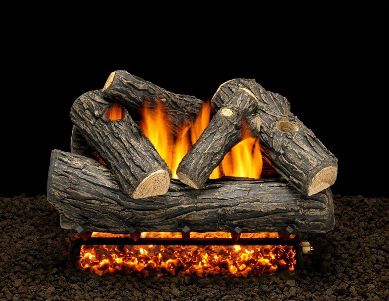 American Gas Log Wakefield Oak 18-in 40000-BTU Liquid Propane Single-Burner Vented Gas Fireplace Logs WO18LWLP
