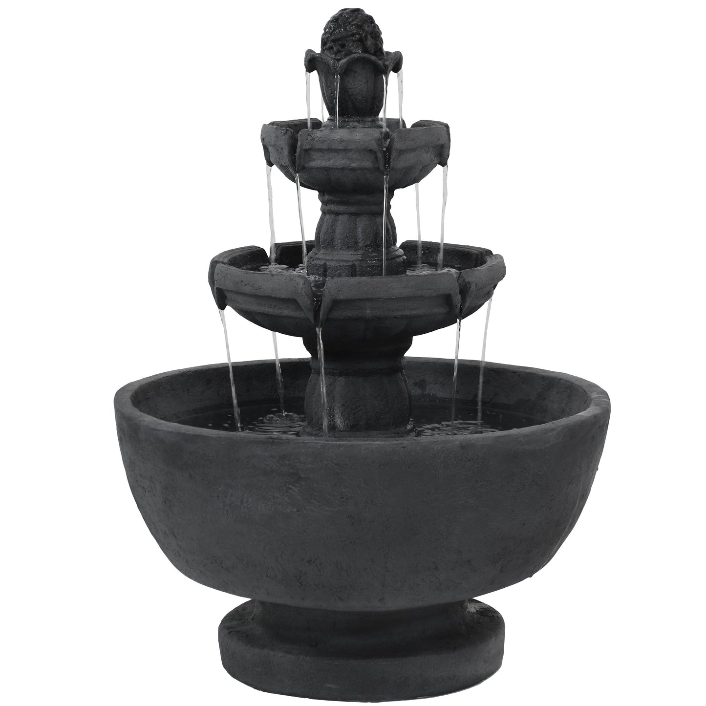 Sunnydaze Decor 34-in H Resin Tiered Outdoor Fountain Pump Included