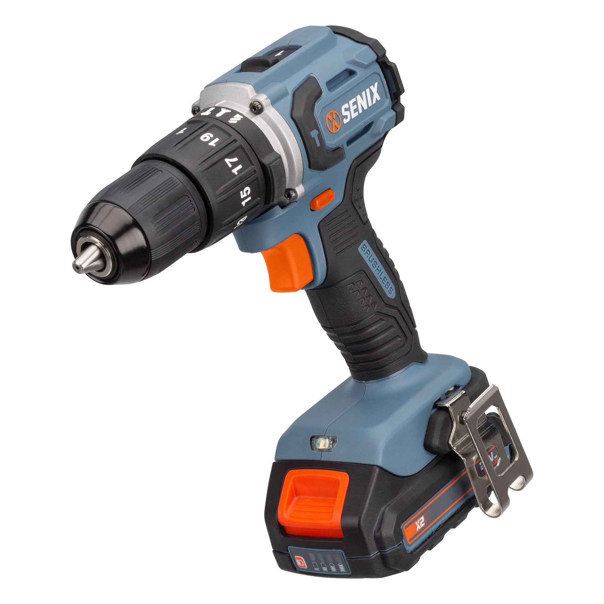 SENIX X2 1/2-in 20-volt 2-Amp Variable Speed Brushless Cordless Hammer Drill (1-Battery Included) PDHX2-M2