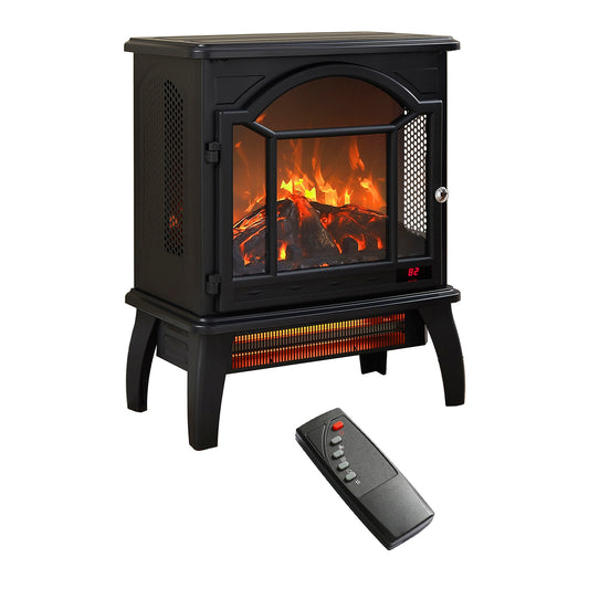 SINOFURN 17.5-in W Black LED Electric Fireplace SYC070016BK