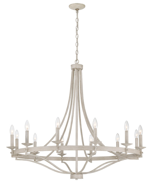 ACROMA Chanton 12 -Light Matte Off-white Farmhouse Bare bulb For Use in Bedrooms, Dining Rooms, Foyers, Kitchens, Living Rooms Chandelier