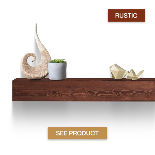 Luxe Surface Group 48-in W x 5.5-in H x 7-in D Rustic Pine Rustic Fireplace Mantel 48 RUSTIC AGED