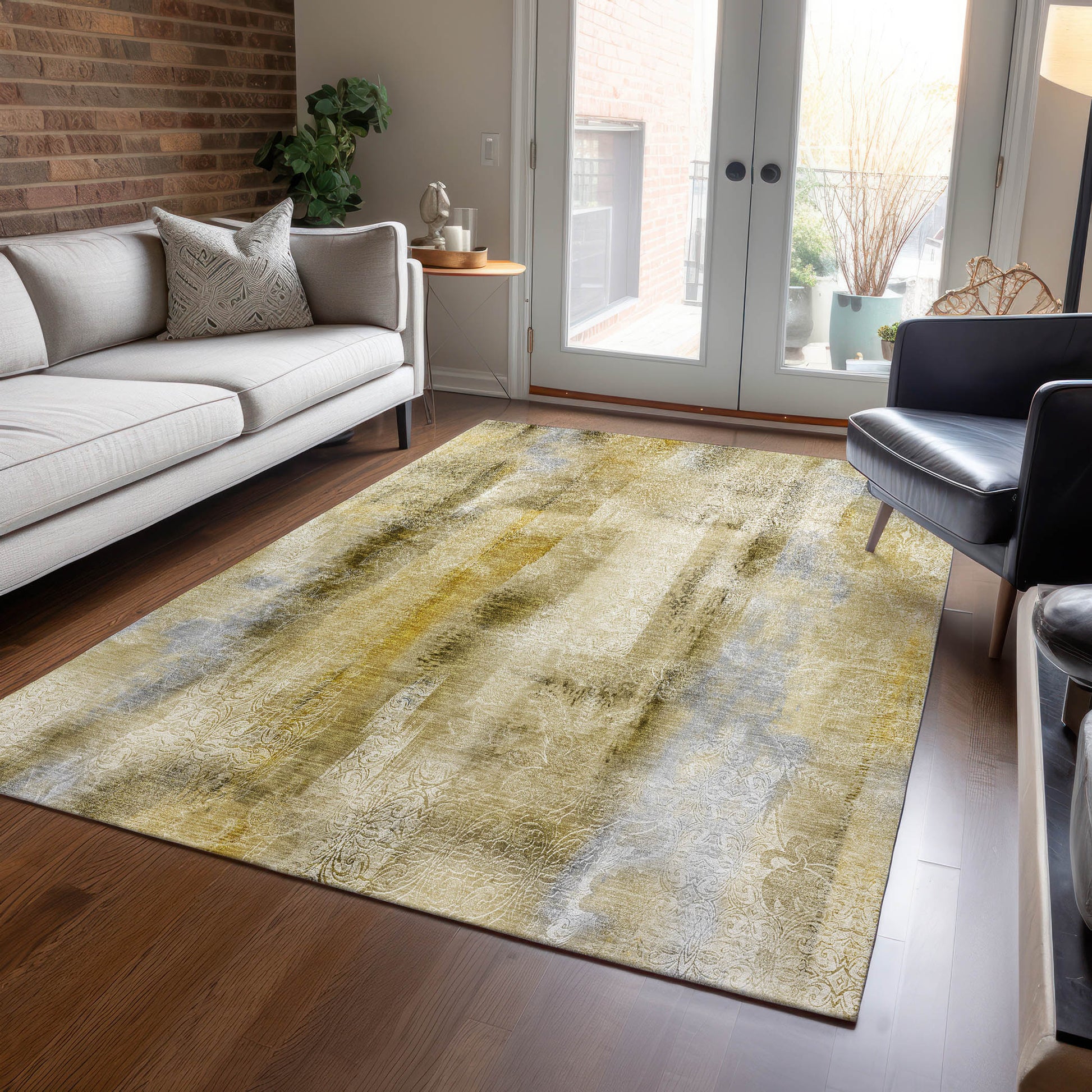 Addison Rugs Chantille 8 x 10 (ft) Taupe Rectangular Indoor/Outdoor Abstract Machine washable Area rug