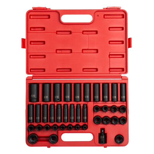 SUNEX TOOLS 39-Piece Metric 1/2-in Drive Set 6-point Impact Socket Set 2669