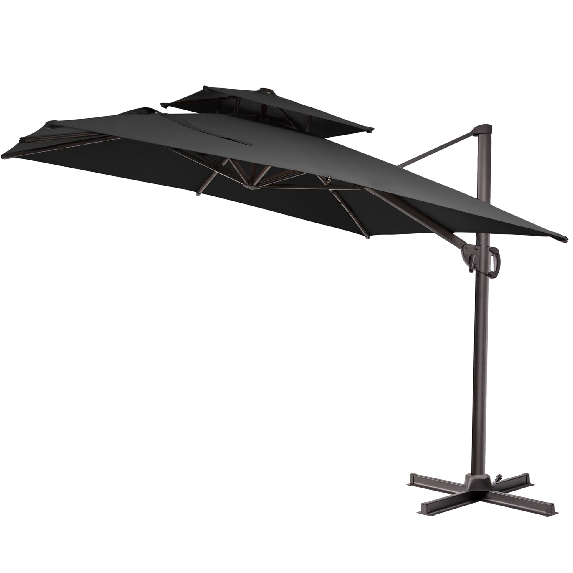 Pellebant 11-Feet Steel Black Cantilever Patio Umbrella