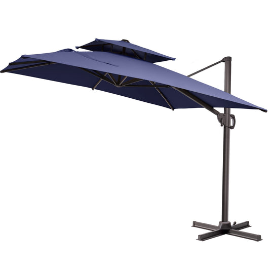 Pellebant 11-Feet Steel Blue Cantilever Patio Umbrella
