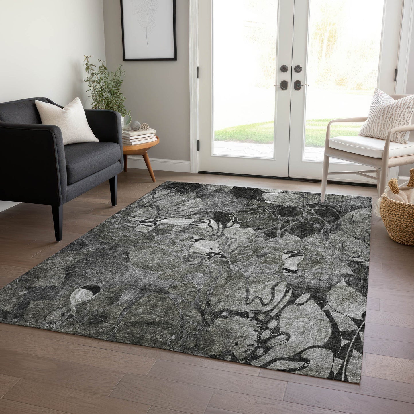 Addison Rugs Chantille ACN558GY 10 x 14 (ft) Gray Rectangular Indoor/Outdoor Geometric Farmhouse/Cottage Machine washable Area rug