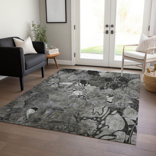 Addison Rugs Chantille ACN558GY 10 x 14 (ft) Gray Rectangular Indoor/Outdoor Geometric Farmhouse/Cottage Machine washable Area rug