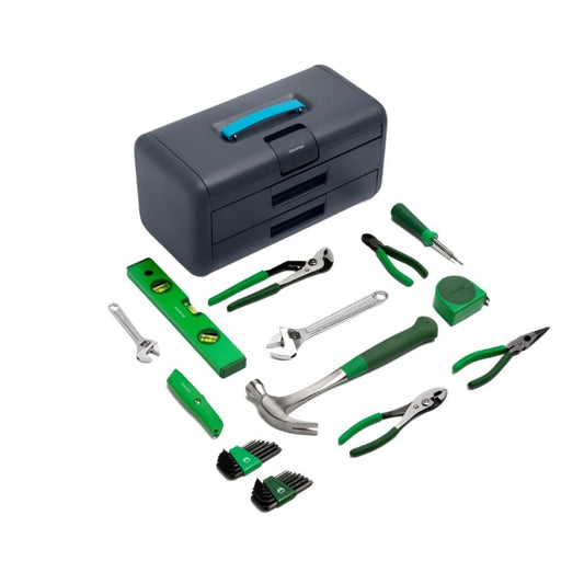 Character 13 -Piece Green Household Tool Set with Hard Case