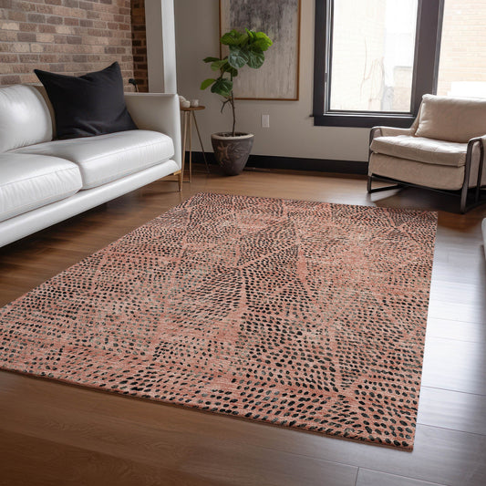 Addison Rugs Chantille ACN591SM 8 x 10 (ft) Salmon Rectangular Indoor/Outdoor Geometric Machine washable Area rug