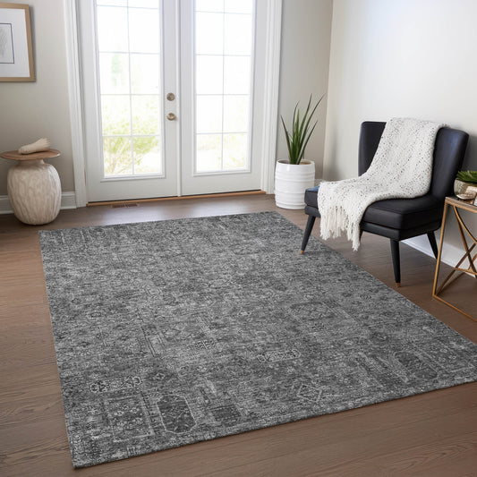 Addison Rugs Chantille ACN611CC 9 x 12 (ft) Charcoal Rectangular Indoor/Outdoor Abstract Machine washable Area rug