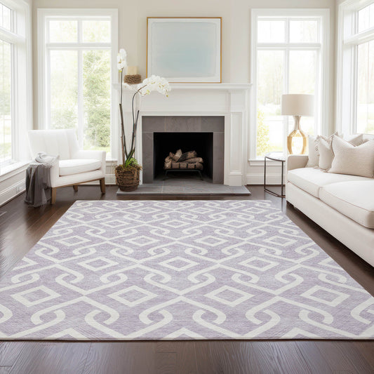 Addison Rugs Chantille ACN621LV 9 x 12 (ft) Lavender Rectangular Indoor/Outdoor Geometric Machine washable Area rug
