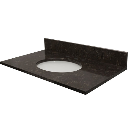 MarCraft Vista 49-in x 22-in Polished Celestial Quartz Undermount Single Sink Widespread Faucet Mount Bathroom Vanity Top