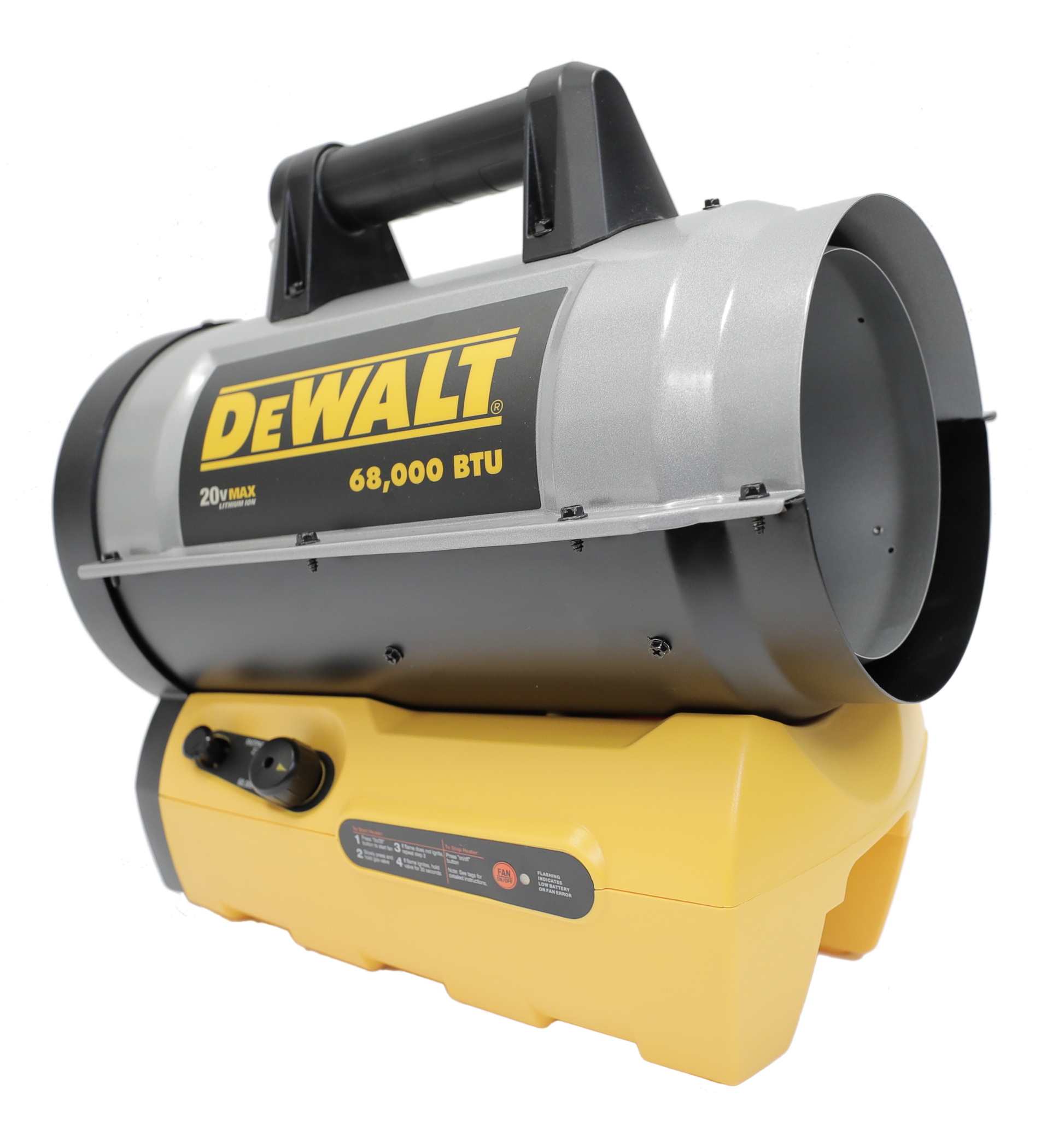 DEWALT Quiet Burner Technology Forced Air Propane Heater 68000-BTU Outdoor Portable Forced Air Propane Heater F340662