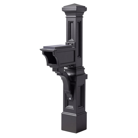 Step2 Post Mount Black Plastic Large Mailbox with Post 596599