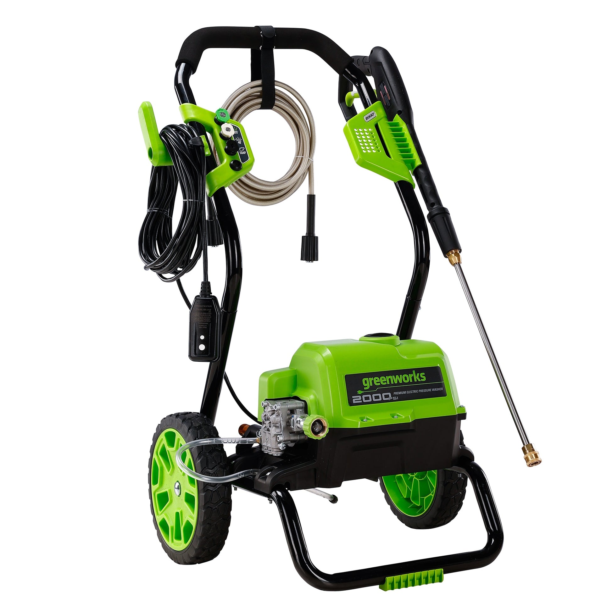 Greenworks 2000 PSI 1.1-GPM Cold Water Electric Pressure Washer with 3 Spray Tips GPW2000-1RB