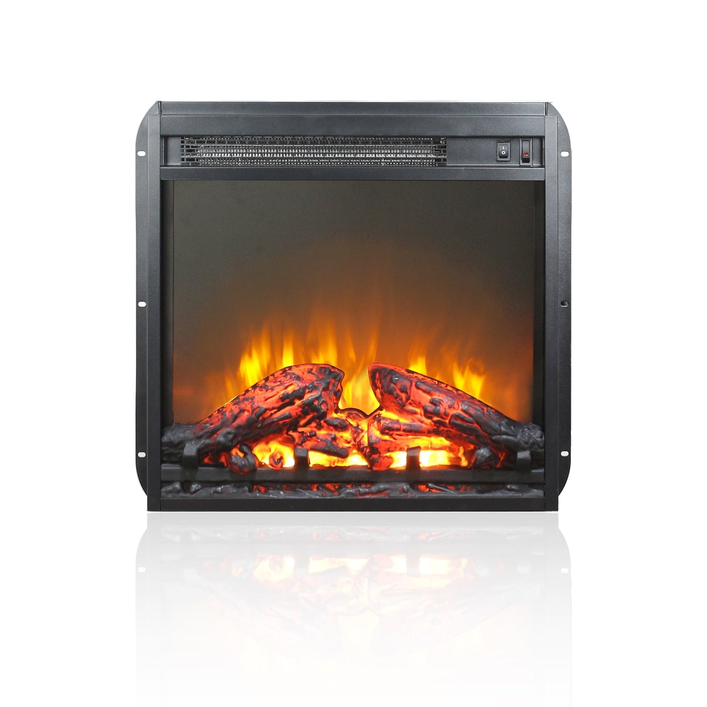 Bayfeve 19.2-in W Black Infrared Quartz Electric Fireplace BF-3307-FP