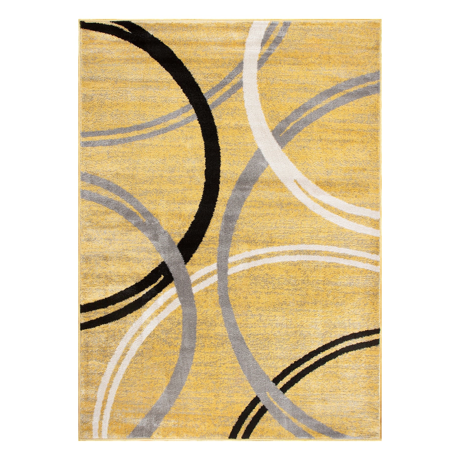 World Rug Gallery 8 x 12 (ft) Loomed Yellow Rectangular Indoor Geometric Global Pet Friendly Area rug