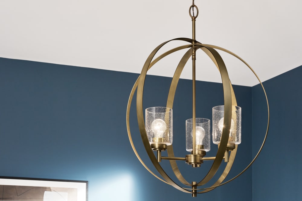 Kichler Winslow 3 -Light Gold Industrial For Use in Bedrooms, Dining Rooms, Foyers, Kitchens, Living Rooms Chandelier 5696767