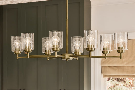 Kichler Winslow 8 -Light Gold Industrial For Use in Bedrooms, Dining Rooms, Foyers, Kitchens, Living Rooms Chandelier 5696762