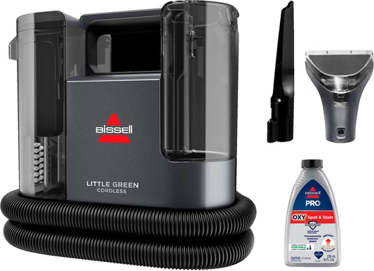 BISSELL - Little Green Cordless Portable Deep Cleaner - Titanium with silver accents