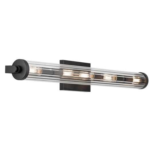 Kichler Azores 32-in 5 -Light Black Industrial Vanity light bar 5696752