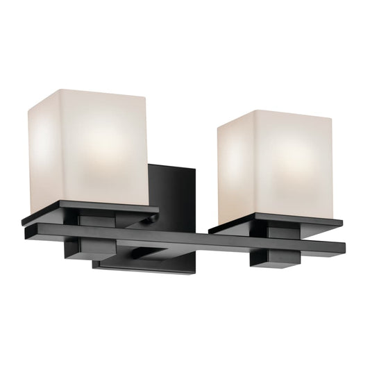 Kichler Tully 15-in 2 -Light Black Modern/contemporary Vanity light 5696765
