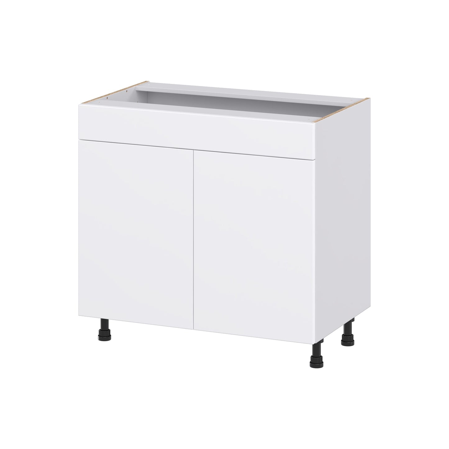 Hugo&Borg Lasalle 36-in W x 34.5-in H x 21-in D Bright White Slab Sink Base Fully assembled Cabinet Flat Panel