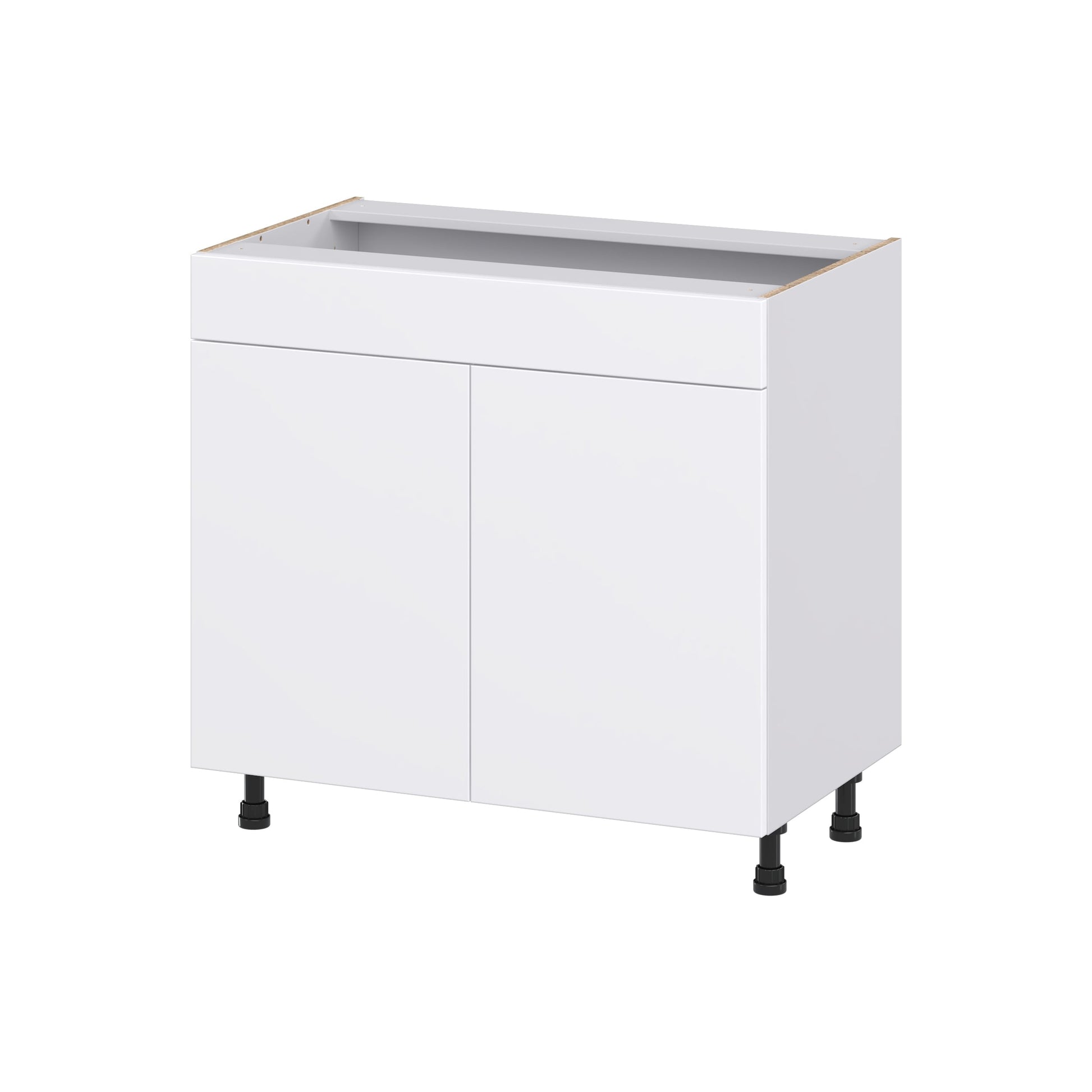 Hugo&Borg Lasalle 36-in W x 34.5-in H x 21-in D Bright White Slab Sink Base Fully assembled Cabinet Flat Panel