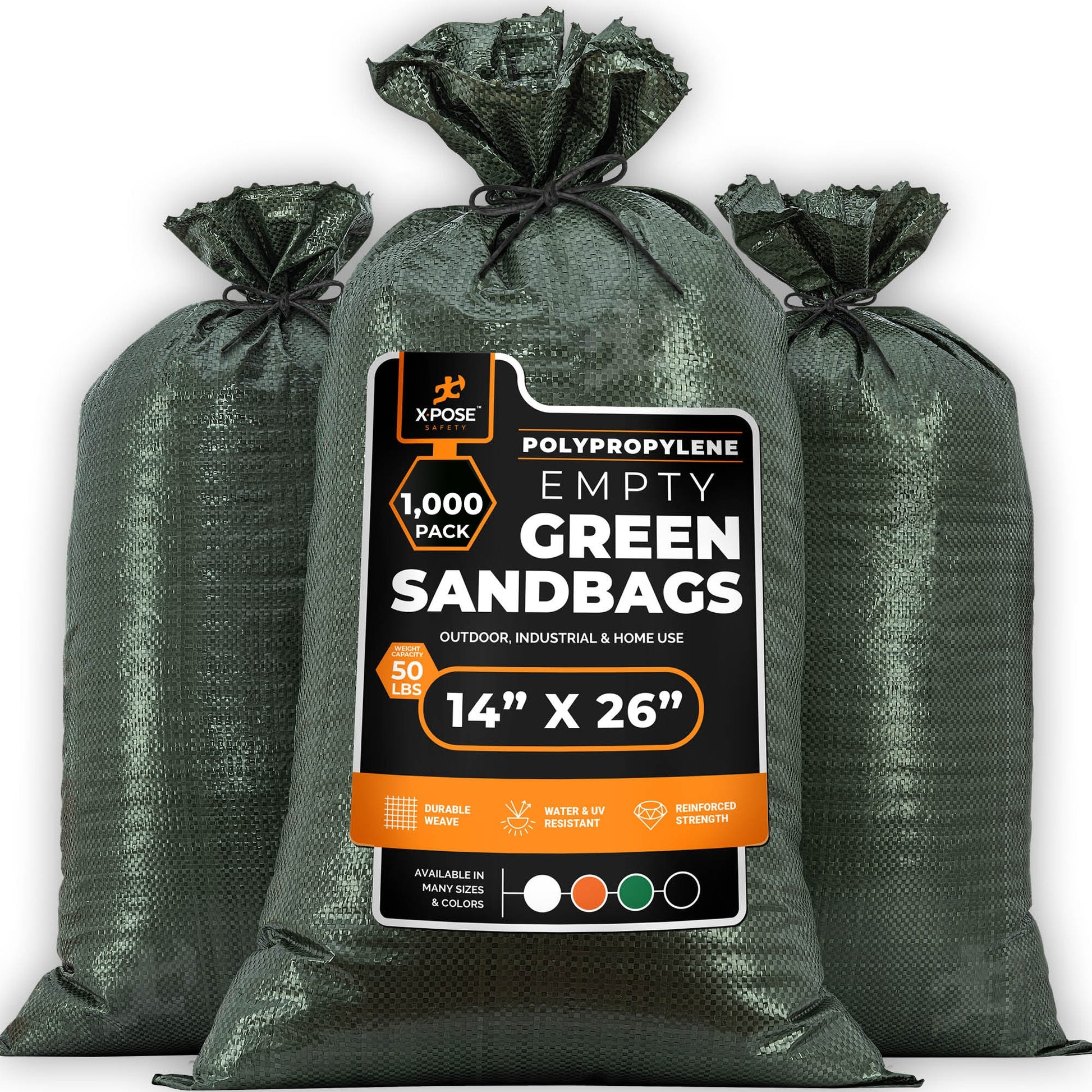 XPOSE SAFETY 1000 -Pack 50-lb Capacity Woven polypropylene Sand Bags