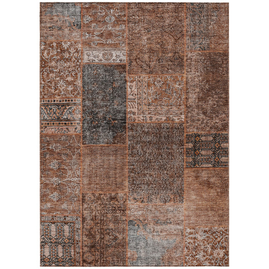 Addison Rugs Chantille ACN669TR 8 x 10 (ft) Terracotta Rectangular Indoor/Outdoor Geometric Machine washable Area rug