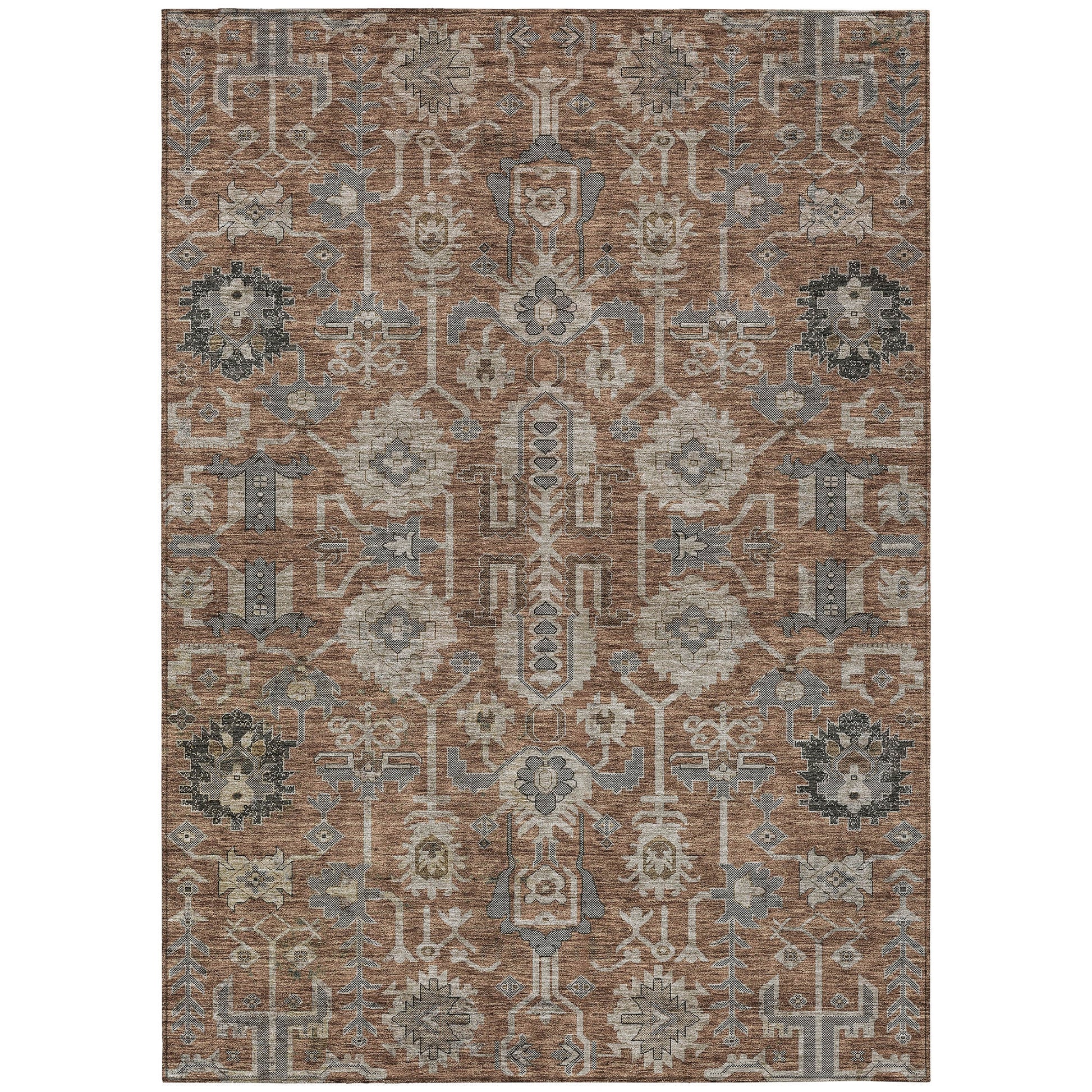 Addison Rugs Chantille ACN697PK 9 x 12 (ft) Paprika Rectangular Indoor/Outdoor Geometric Machine washable Area rug