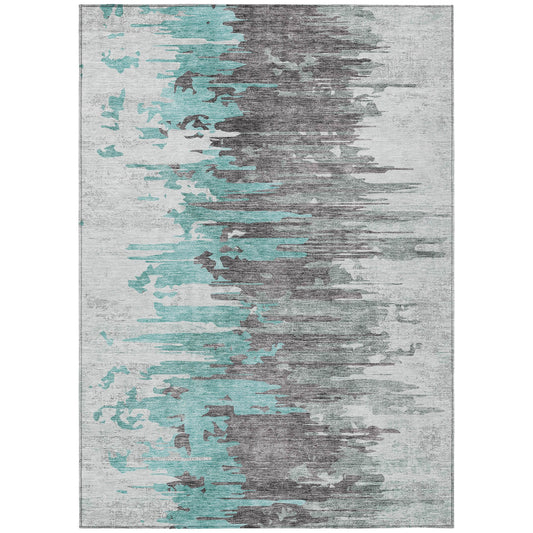 Addison Rugs Chantille ACN704TE 9 x 12 (ft) Teal Rectangular Indoor/Outdoor Geometric Machine washable Area rug