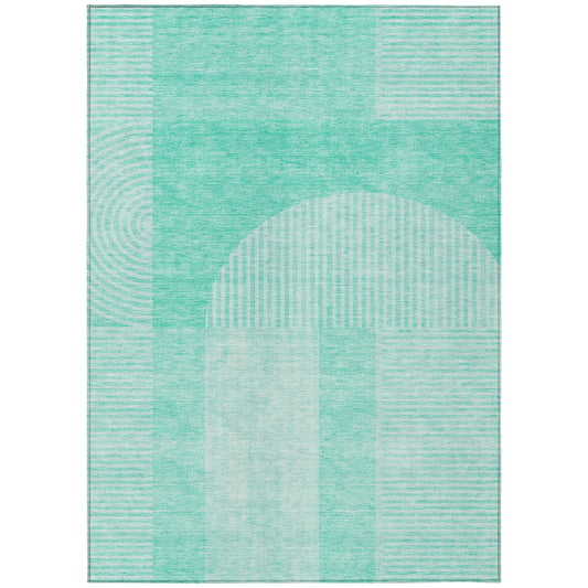 Addison Rugs Chantille ACN711TE 9 x 12 (ft) Teal Rectangular Indoor/Outdoor Geometric Machine washable Area rug