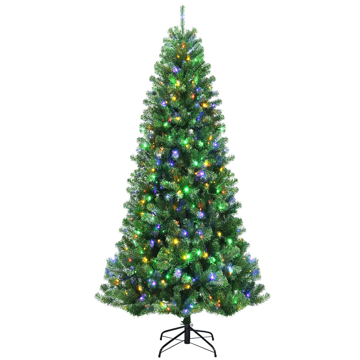 Forclover 8-ft Pre-lit Artificial Christmas Tree with Multicolor LED Lights