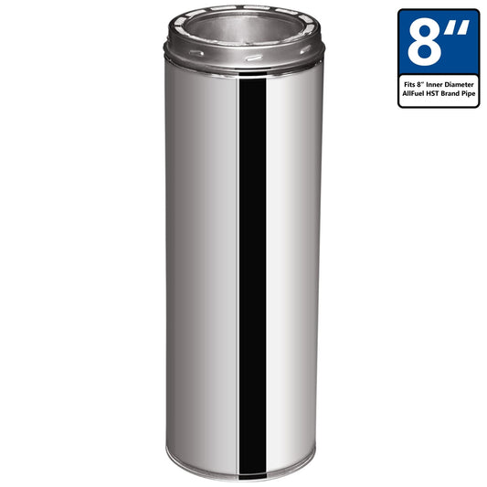 AllFuel HST 8-in x 48-in Insulated Double Wall Stainless Steel Chimney Pipe BL.EV.RB-SHT8SS48