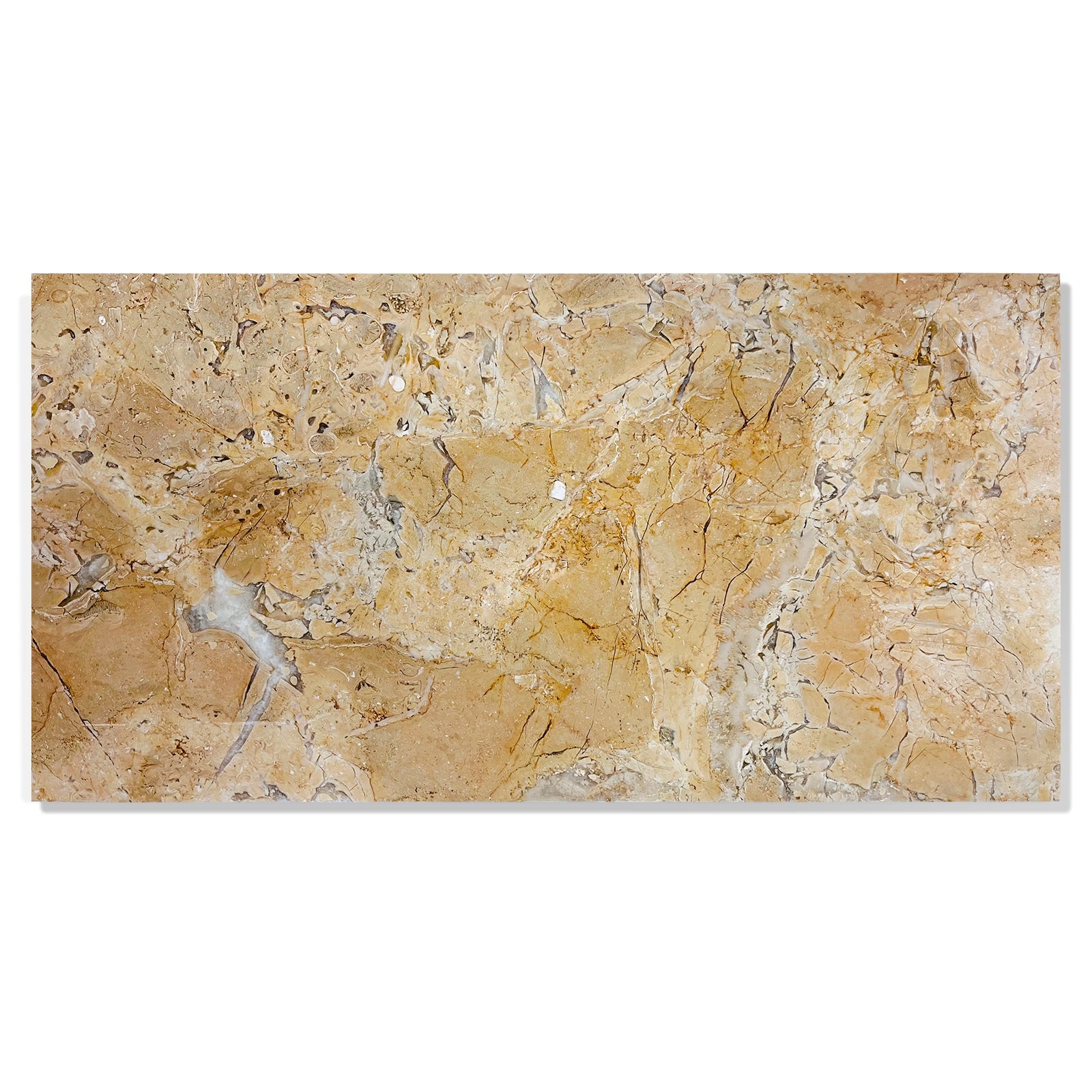 Siavonce Beige 12-in x 24-in Polished Natural Marble Floor and Wall Tile ( 8-sq ft Carton )